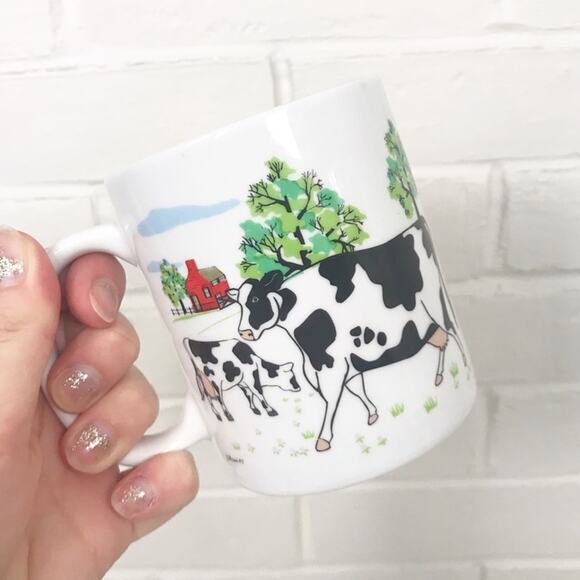 Vintage Other - Vintage Farmhouse Cow Print Coffee Mug from 1997